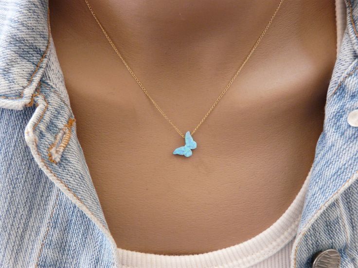 Butterfly necklace, Opal butterfly necklace, Butterfly jewelry, Delicate jewelry, Opal jewelry - #Butterfly #Delicate #Jewelry #necklace