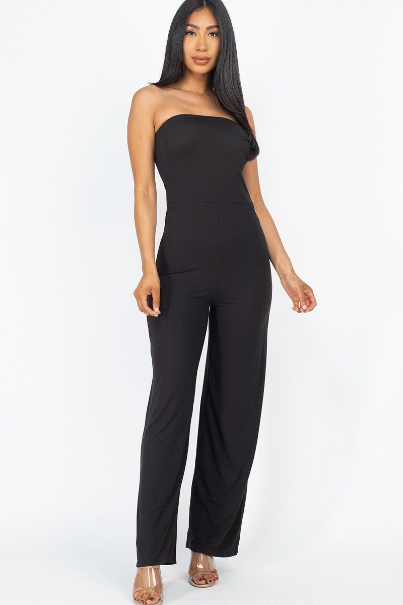 Imported S.M.L Stretch knit. Wide leg 92% Polyester 8% Spandex Mauve CLA Solid Colored Strapless Jumpsuit Jumpsuit Fitted, Strapless Jumpsuit, Early Spring Outfits, Spring Outfits Casual, Winter Outfits, Casual Fall, Ootd, Dress Romper, Fashion Updates