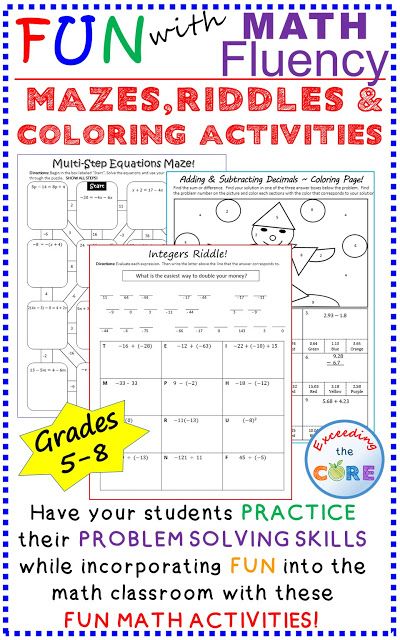 Fun Math Activities For 7th Grade - Worksheets Joy