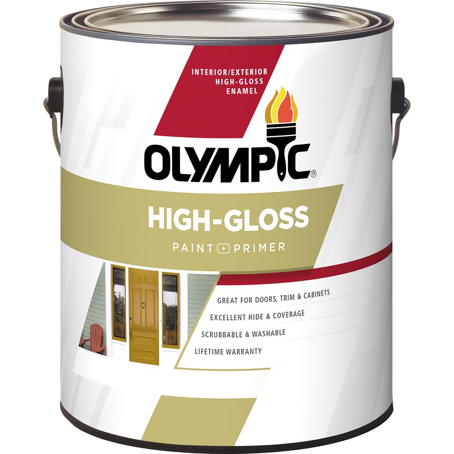 Olympic Ultra White Base 1 High Gloss Acrylic Enamel Interior Olympic Ultra White Base 1 High Gloss Acrylic Enamel Interior Exterior Paint And Primer In One Actual Net Contents 124 Fl Oz