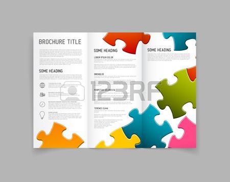 modern vector three fold brochure leaflet flyer design template