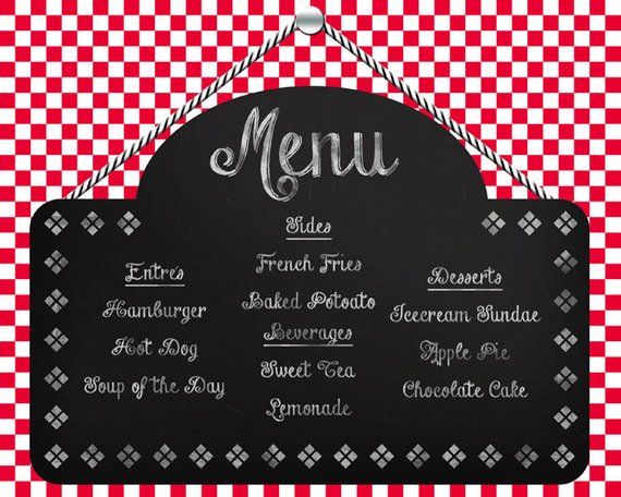 digital download restaurant menu board printable files in 2018