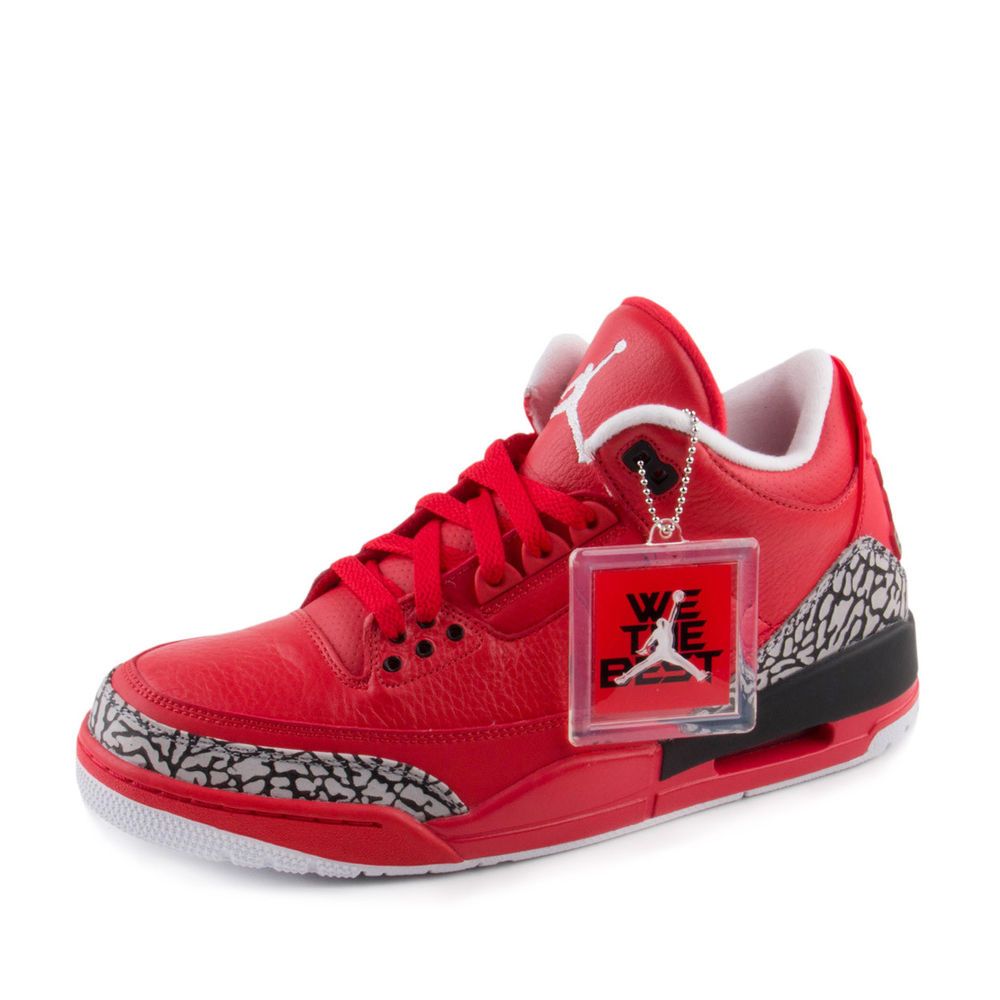 Mens Air Jordan 3 Retro "Grateful" Promo Sample University Red/Black