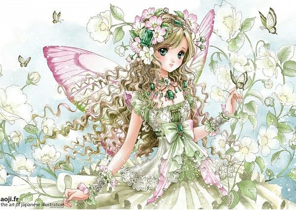 Anime girl with fairy wings