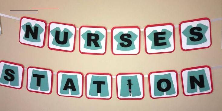 Nurses Station Pinning Graduation Theme Party Banner/Garland/Bunting/Medical/Doc...