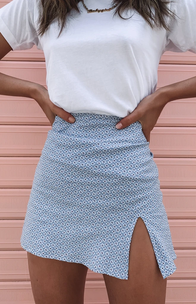 Laura Skirt Blue Floral