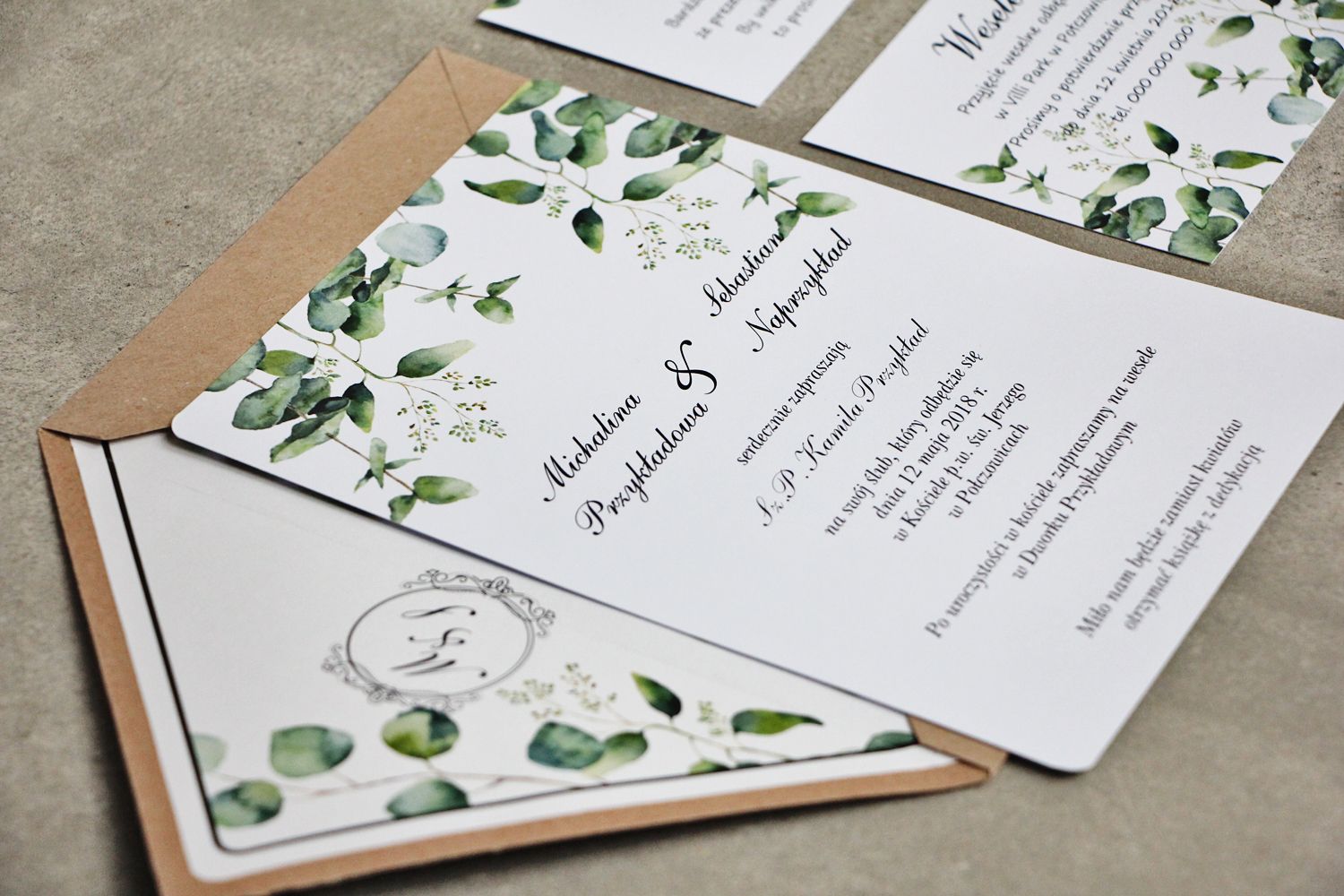 Zaproszenia ślubne z eukaliptusem, ślub greenery, zieleń na ślubie Amelia Wedding, Our Wedding, Invitation Inspiration, Invitations, Nicole, Weddings, Wedding, Save The Date Invitations, Marriage