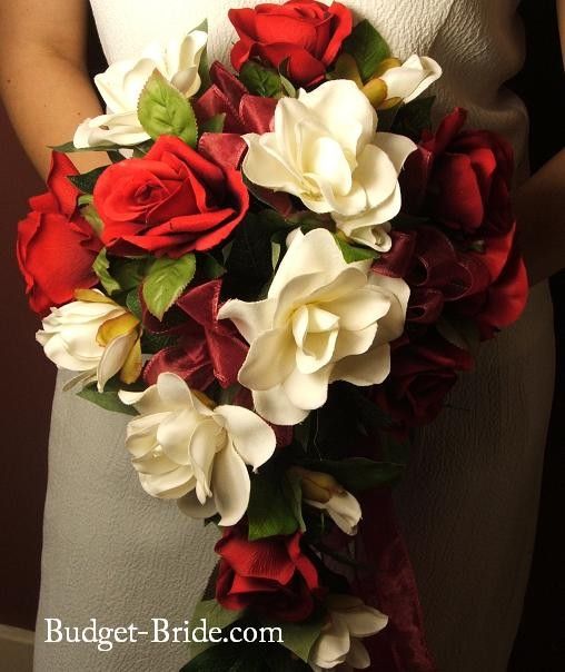 Red Rose And Gardenia With Images Red Bouquet Wedding
