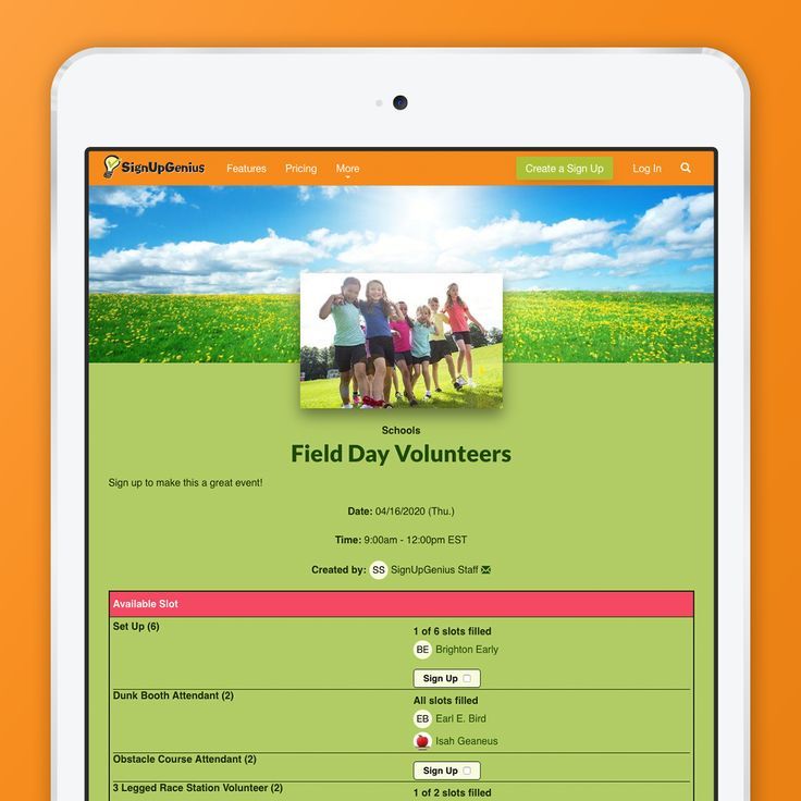 volunteer online sign up