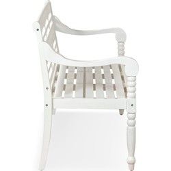Lanterfant® Tuinbank Linda - Tweezitsbank – Houtsnijwerk - Vintage White - Lanterfant - | HomeDeco.nl Bassinet, White Vintage, Chair, Bed, Furniture, Home Decor, Crib, Decoration Home, Stream Bed