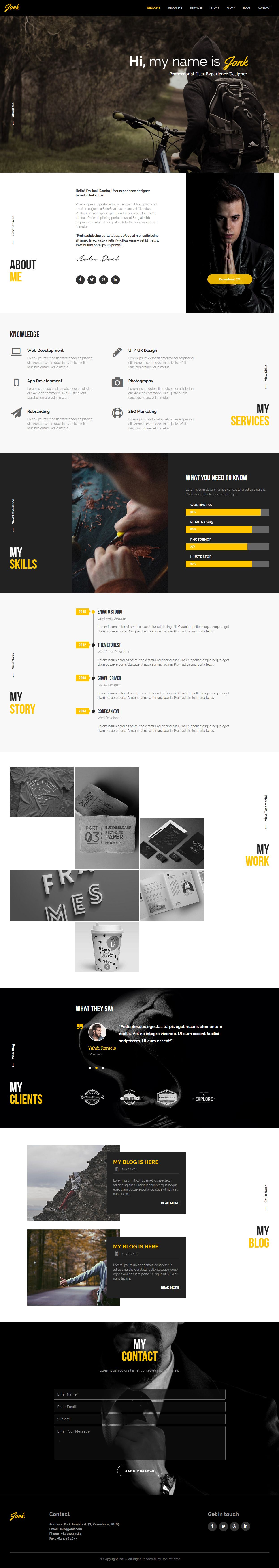 jonk full responsive muse one page resume template w font icons