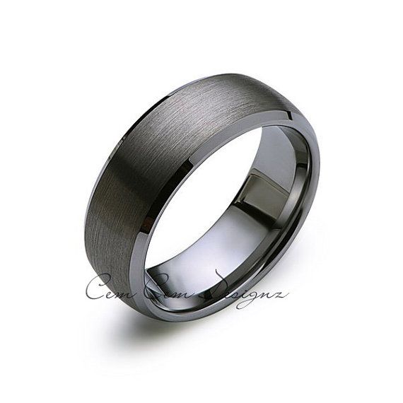 Jewelry Pot Titanium Flat 8mm Brushed Engravable Band Jewelry Pot Titanium Flat 8mm Brushed Engravable Band