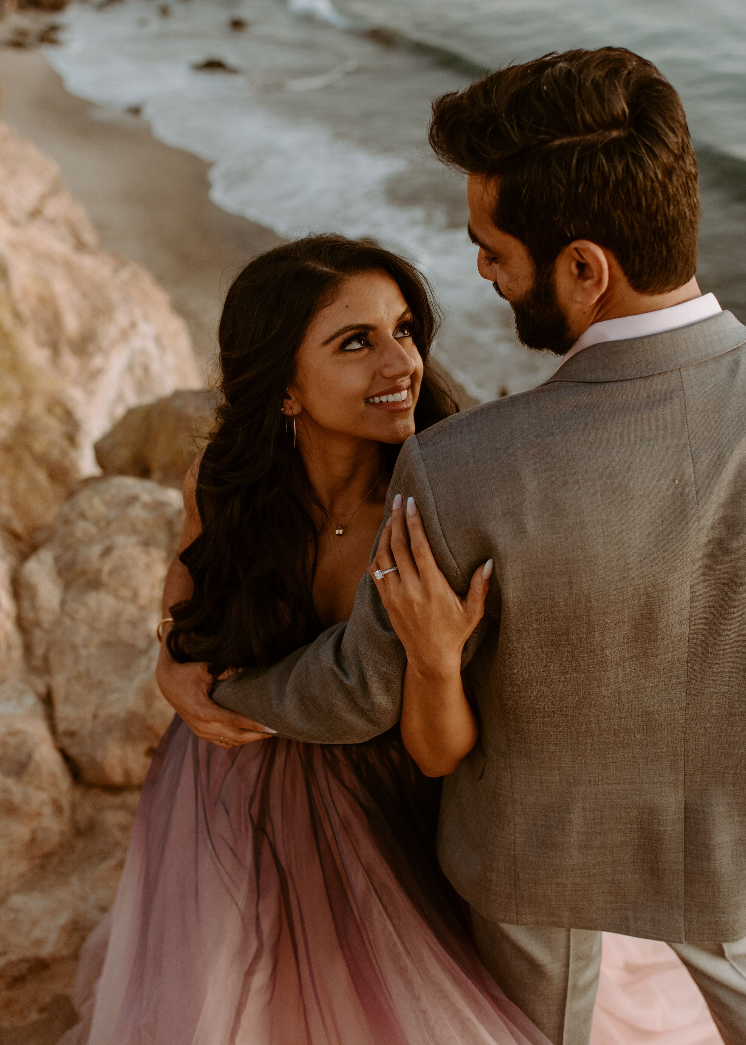 Malibu engagement photos at Point Dume Cliffs and El Matador Beach | Malibu wedding photographer | couples photography | California elopement photographer Pre Wedding Shoot Ideas, Pre Wedding Poses, Pre Wedding Photoshoot, Wedding Shot, Post Wedding, Indian Wedding Couple Photography, Wedding Couple Poses Photography, Prewedding Photography, Wedding Portrait Poses