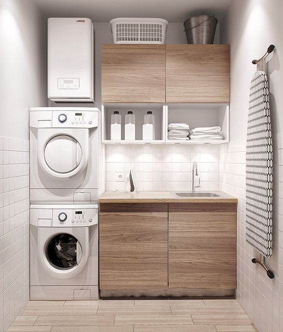 La Buanderie Parfaite ? ▶▶▶ http://www.homelisty.com/amenagement-buanderie/ Compact Laundry Room, Modern Laundry Rooms, Laundry Mud Room, Laundry Room Organization, Laundry Room Decor, Laundry In Bathroom, Organization Ideas, Storage Ideas, Organizational Goals