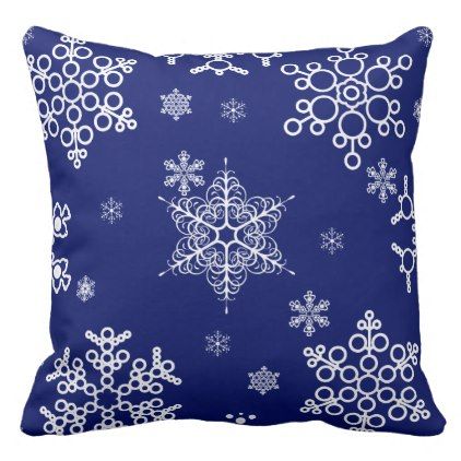 Winter breeze Cool Christmas Snowflakes Snowflake Pillow Blue Christmas Pillows