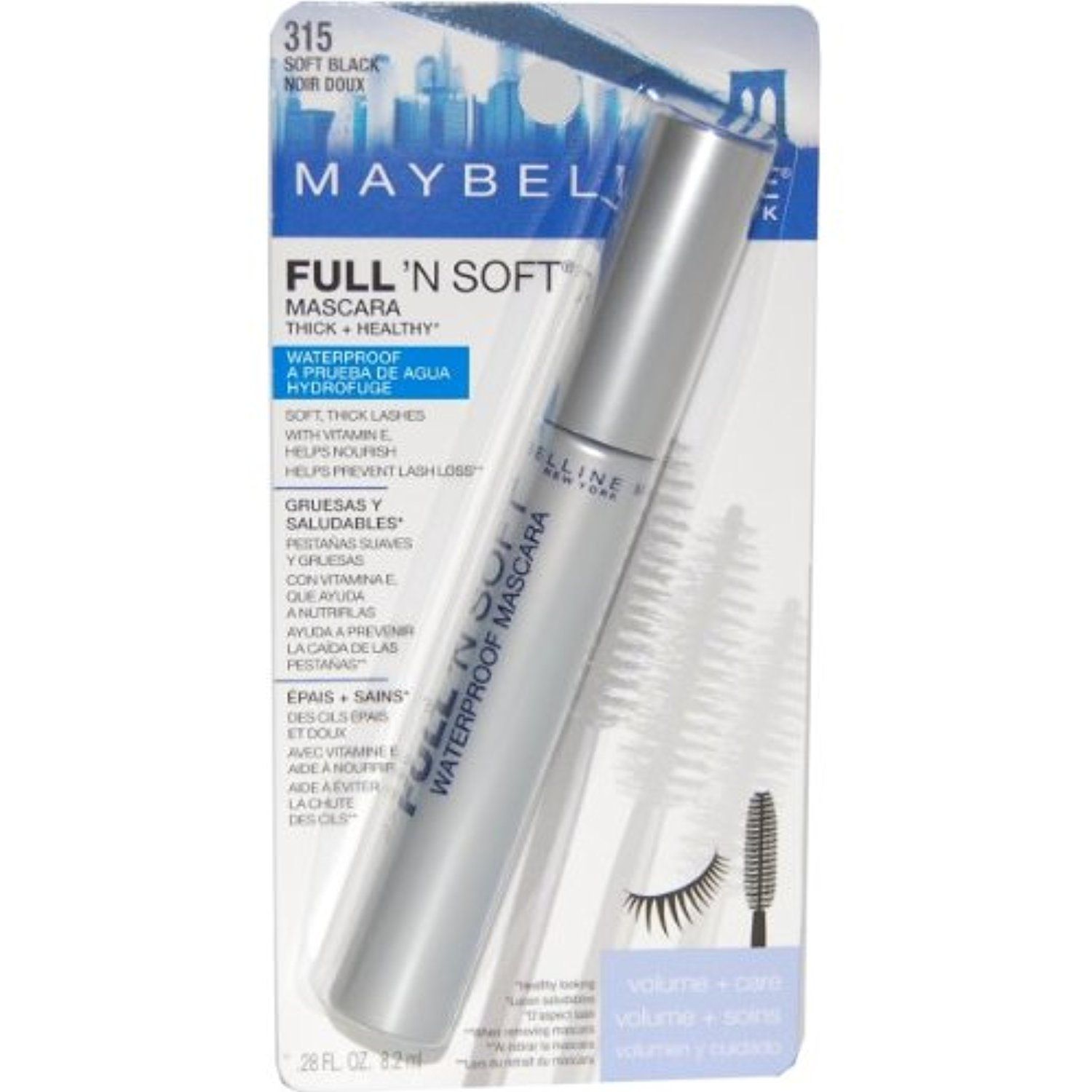 Maybelline Full 'N Soft Waterproof Mascara, 315 Soft Black