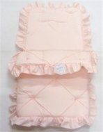 Baby Cosytoes//Footmuff i pink //silver pin tuck