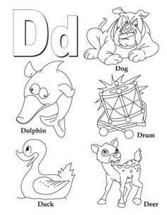 My A To Z Coloring Book Letter D Page