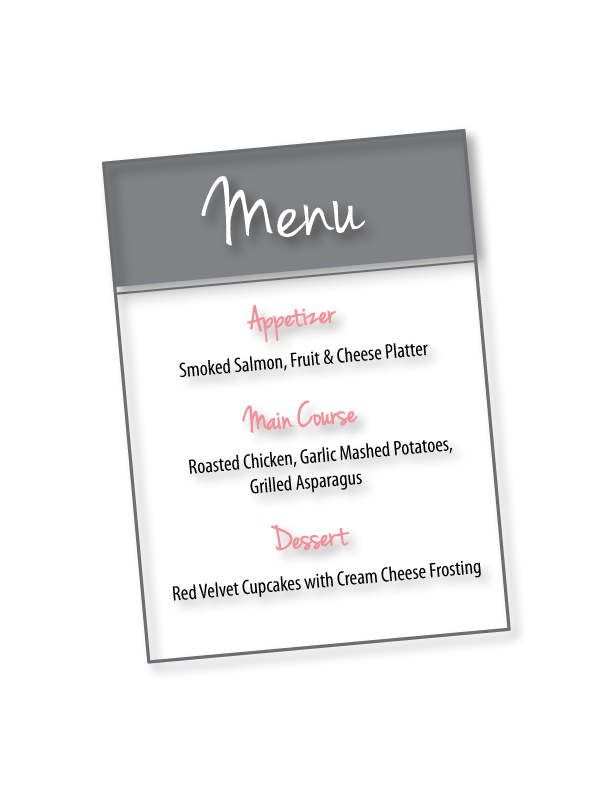 free printable menu cards