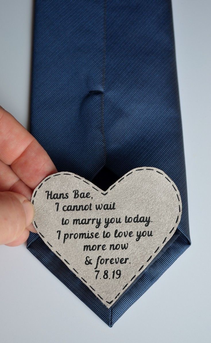 What To Get Your Fiance For A Wedding Gift wedding tie patch, secret message gift #weddings Fiance Wedding