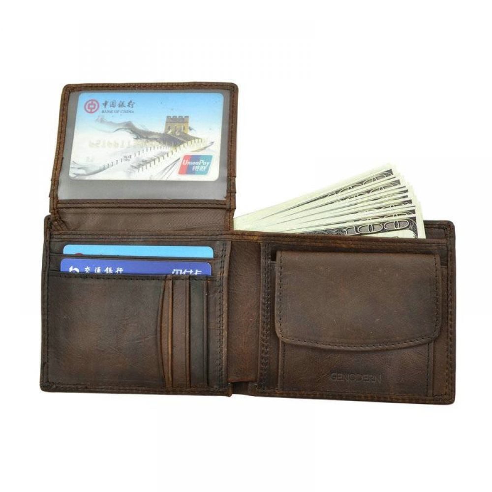 MONT BLANC Wallet Cow Leather Men Short Casual Genuine with Credit Card Holder
