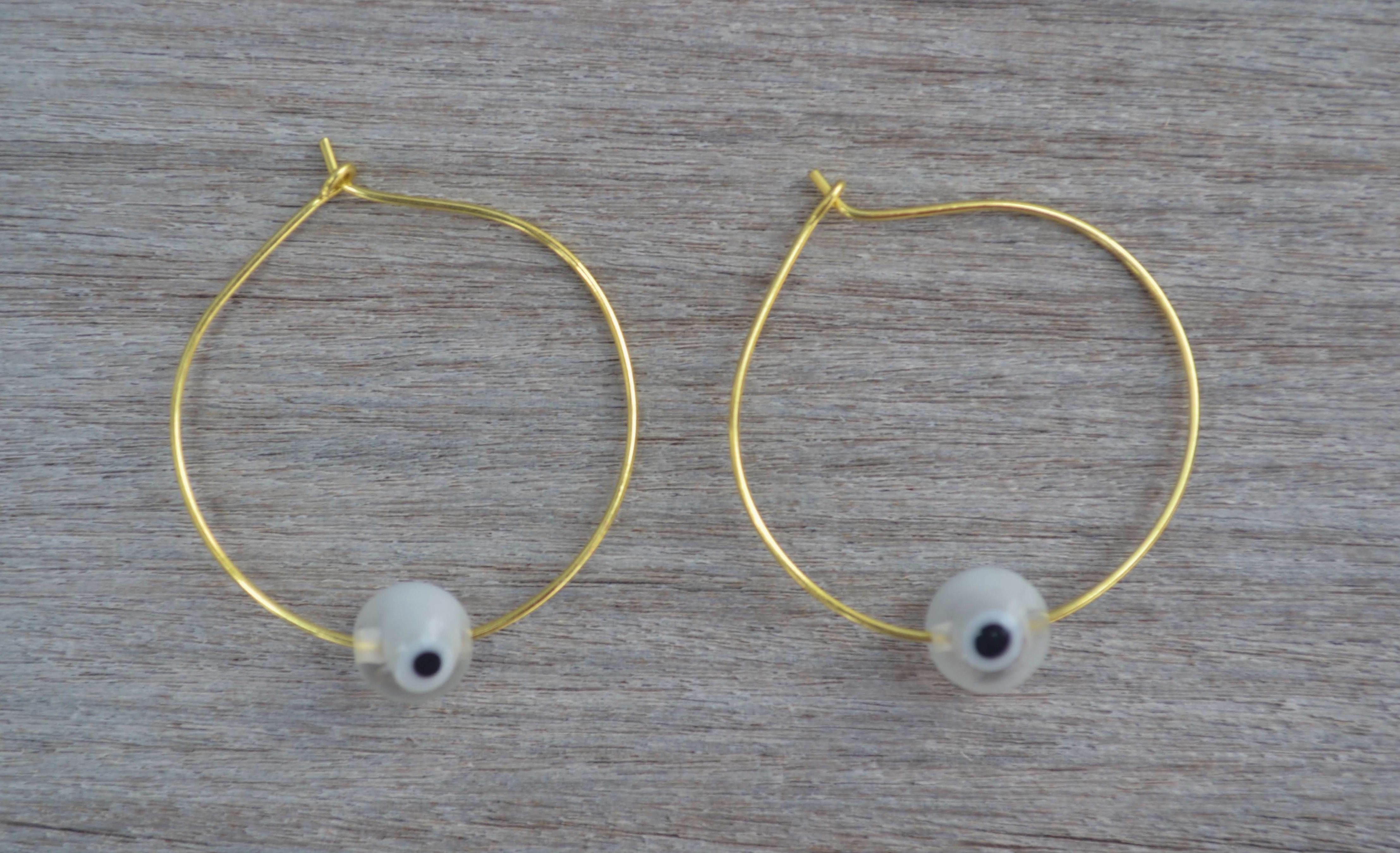 Glass Evil Eye Hoop Earrings Gold Hoops Evil Eye Jewelry Etsy Evil Eye Jewelry Hoop Earrings Earrings