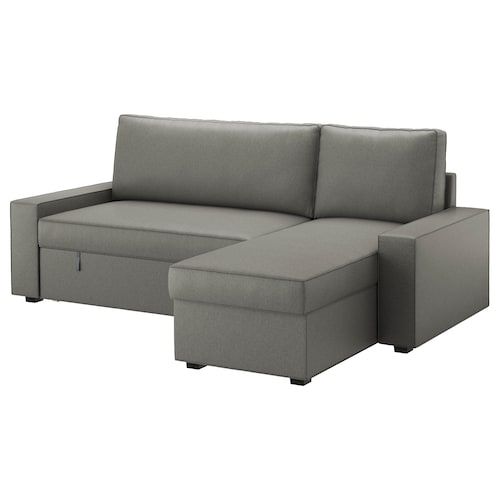 VILASUND Slaapbank met chaise longue - Hillared antraciet ...