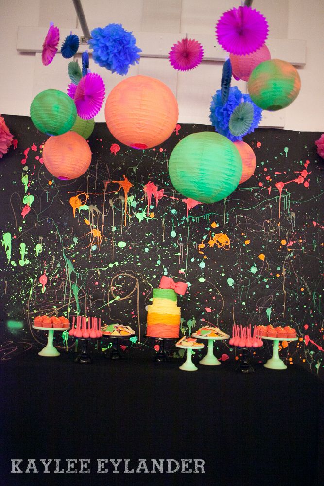 Neon Party Change Lights In Dining Room To Black And Hang A Neon Party Change Lights In Dining Room To Black And Hang A Disco Ball
