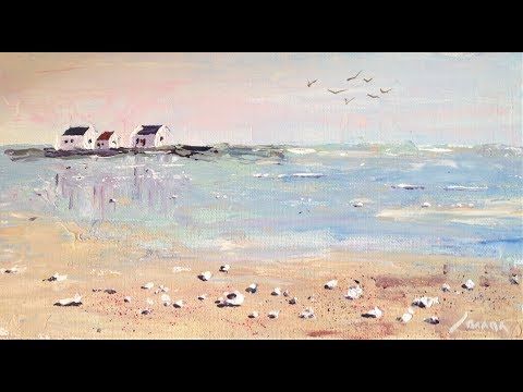 10-Minuten-Malerei: Strandmotiv nach J. Jauneau #selbstgemachteleinwandkunst