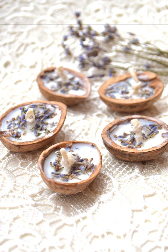 Walnut candle with lavender-5 pcs-Soy wax candle-Eco floating candle-Tea light-Lavender scented-Valentine gift-Herbal candle-gift for woman Floating Candles Wedding, Candle Wedding Favors, Lavender Wedding Favors, Wedding Tea, Gifts For Wedding Party, Floral Wedding, Diy Party, Party Gifts, Table Wedding