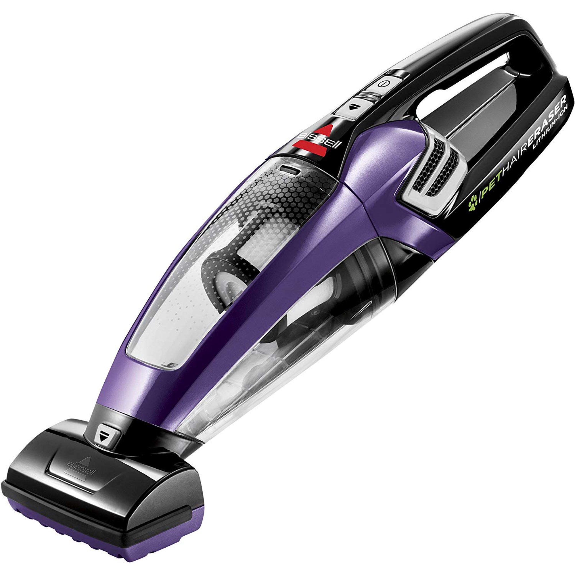 BISSELL Pet Hair Eraser Lithium Ion Cordless Hand Vacuum, Purple, 2390A Turbo Eraser Pet Attachment Not Spinning