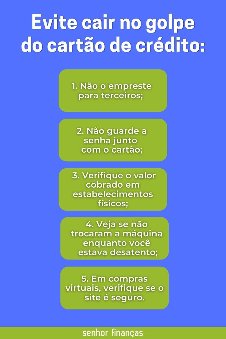 Que o cartão de crédito é um ótimo aliado financeiro - quando usado de forma correta! - todo mundo sabe. No entanto, há situações em que ele pode causar uma tremenda dor de cabeça, como os golpes, por exemplo. Pensando nisso, reunimos algumas dicas para você não cair nessa furada! E para se prevenir ainda mais, confira nosso artigo completo e veja como lidar caso se depare com essa situação. Acesse agora mesmo! Falling Down, Tips