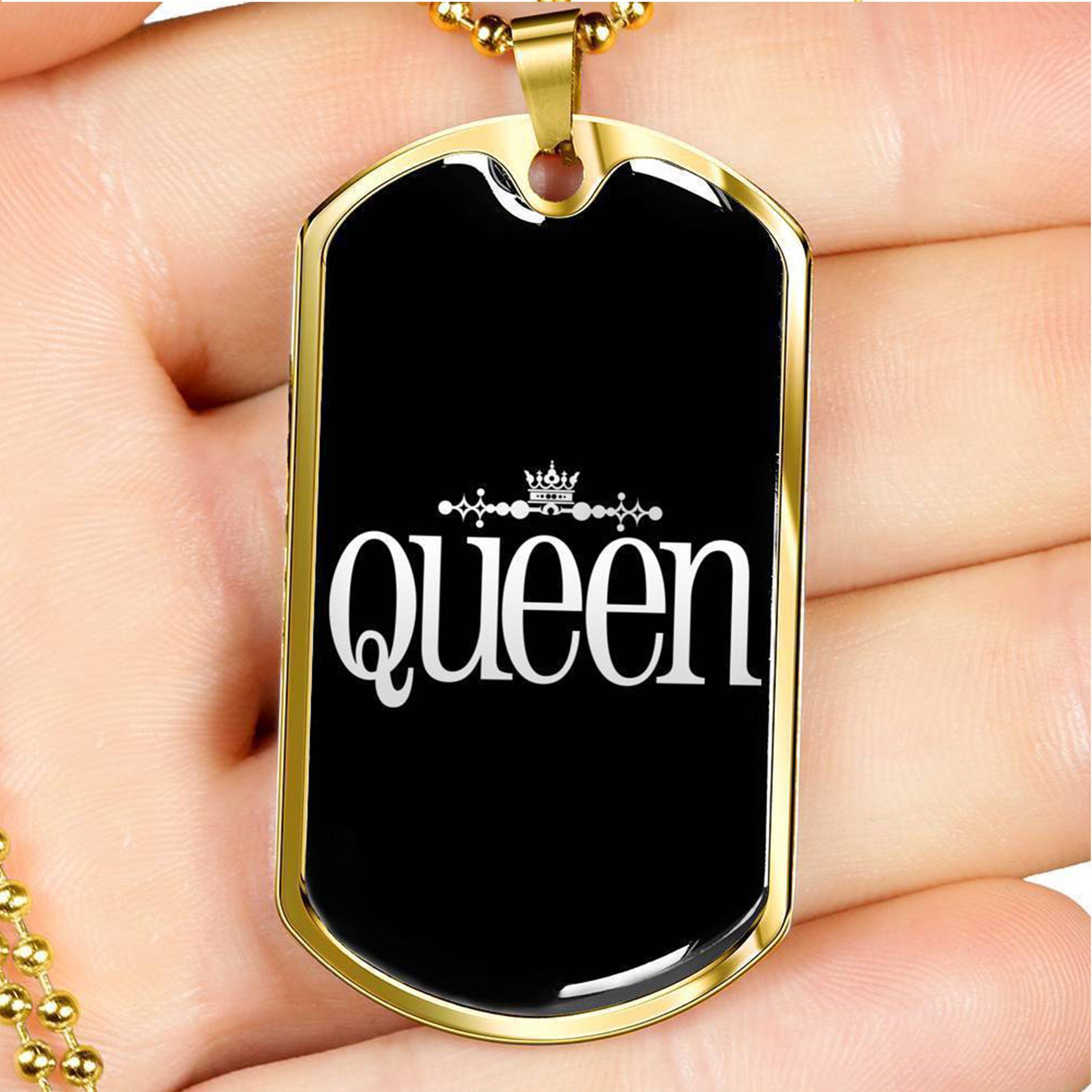 Queen Necklace Queen Themed Gift Queen Crown Personalized Gift Etsy