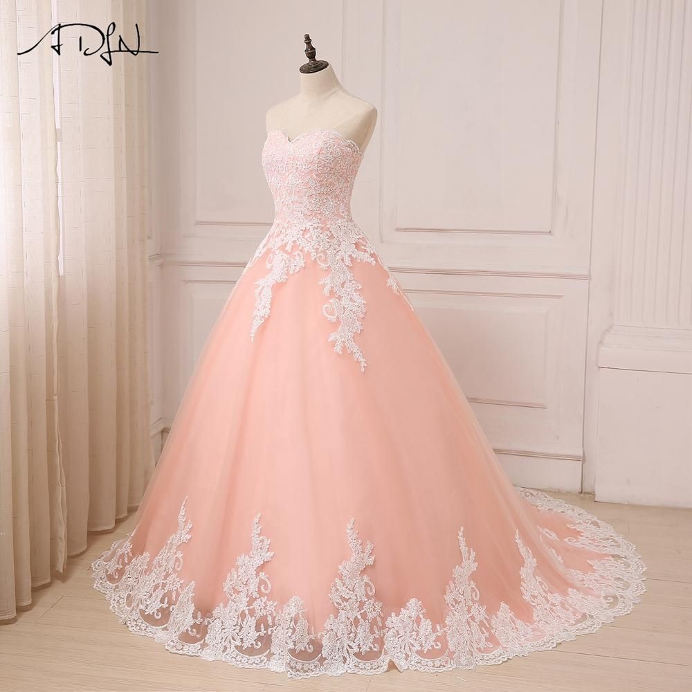 Coral Sweetheart Sleeveless Tulle Wedding Gowns Ball Gown Tulle
