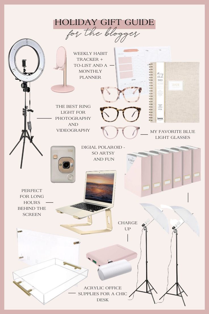 Holiday Gift Guide for the Blogger or Small Business Owner Diy Projects Gifts, Diy Crafts For Gifts, Easy Diy Gifts, Unique Diy Gifts, Holiday Gift Guide, Holiday Gifts, Acrylic Office Supplies, Gift Guide For Him, Chic Desk