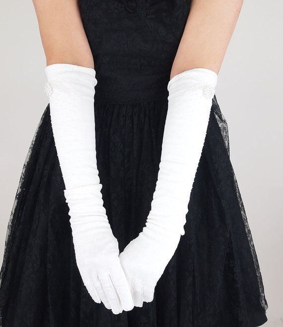 Ladies Long Finger Gloves Elbow Stretch Satin Hall Ladies Long Finger Gloves Elbow Stretch Satin Hall
