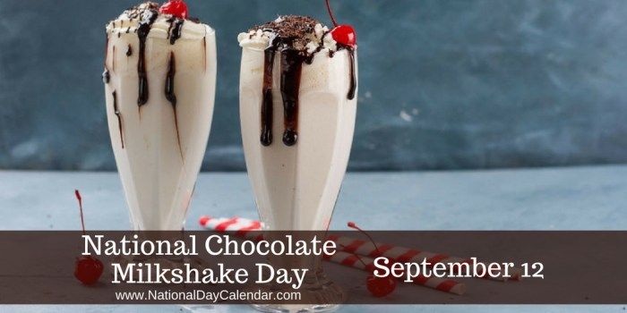 National Chocolate Milkshake Day September 12 Chocolate Milkshake National Milkshake Day Milkshake