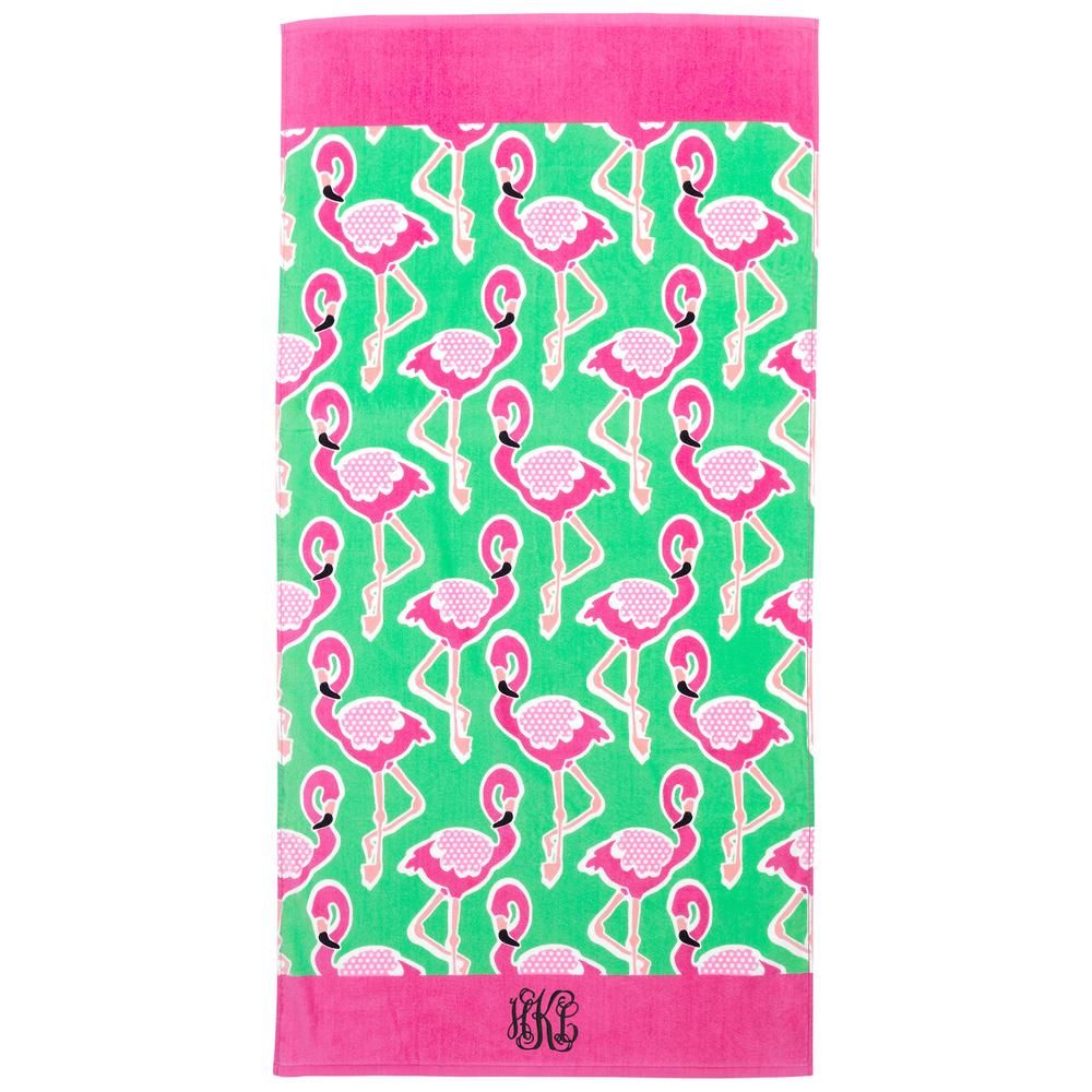 greatergood Flamingle Beach Towel Personalized The