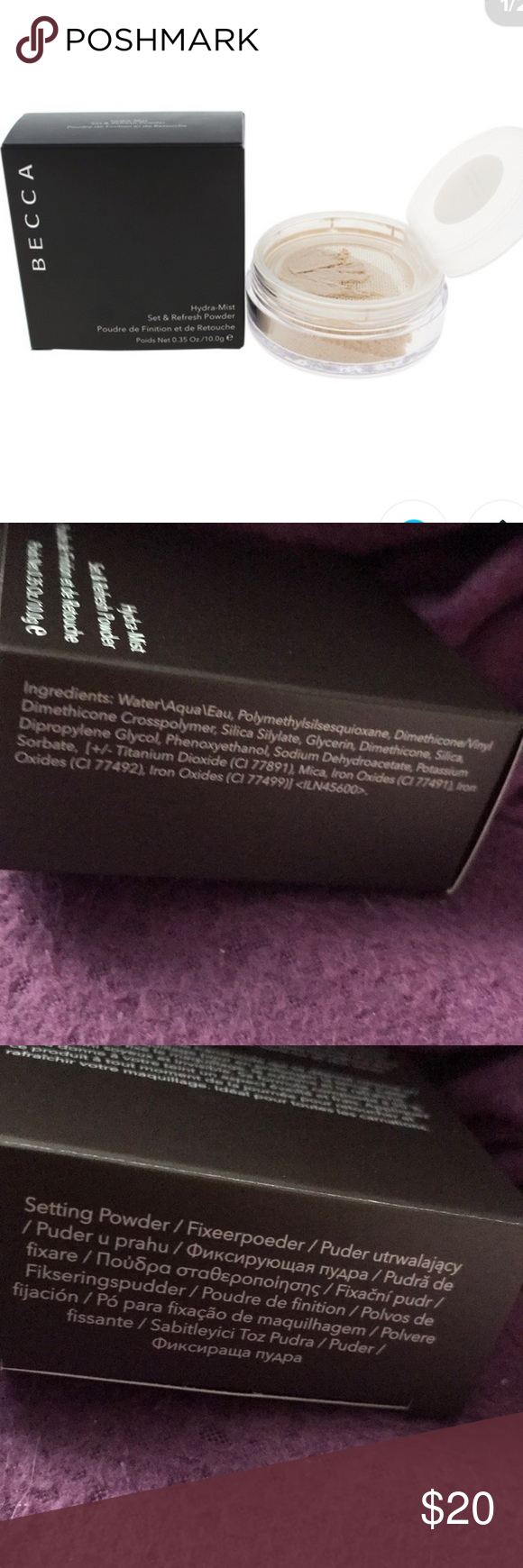 Becca Hydra Mist Set And Refresh Powder 0 35 Oz An Ultra Translucent Setting Powder That Sets Makeup For Extended Wea Setting Powder Becca Makeup Face Powder