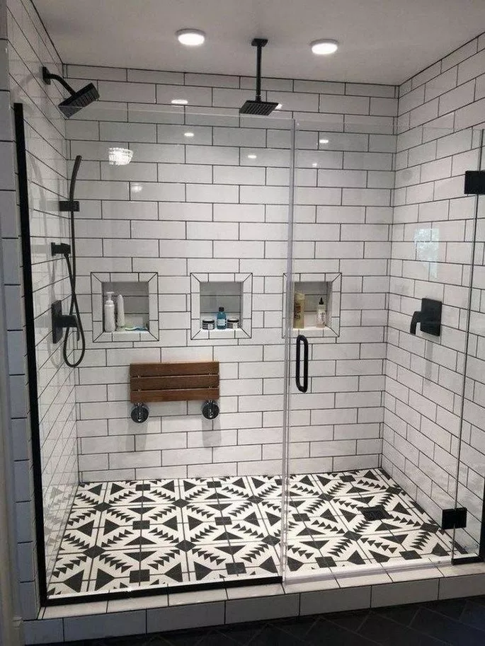 Print Of Tiled Shower Stalls Create Distinctive And Stylish Shower Zone Modern Master Bathroom Remodel Modern Master Bathroom Bathroom Remodel Master