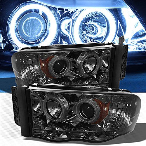 Smoked CCFL Halo LED 20022005 Dodge Ram Projector Headlights Head