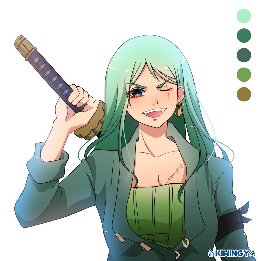 Genderbend Zoro desu 💚 •——————————————•• 🌙Devic Manga anime one