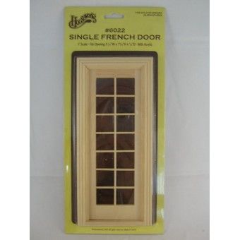 DOOR SINGLE FRENCH dollhouse miniature wood #6022 1//12 scale Houseworks