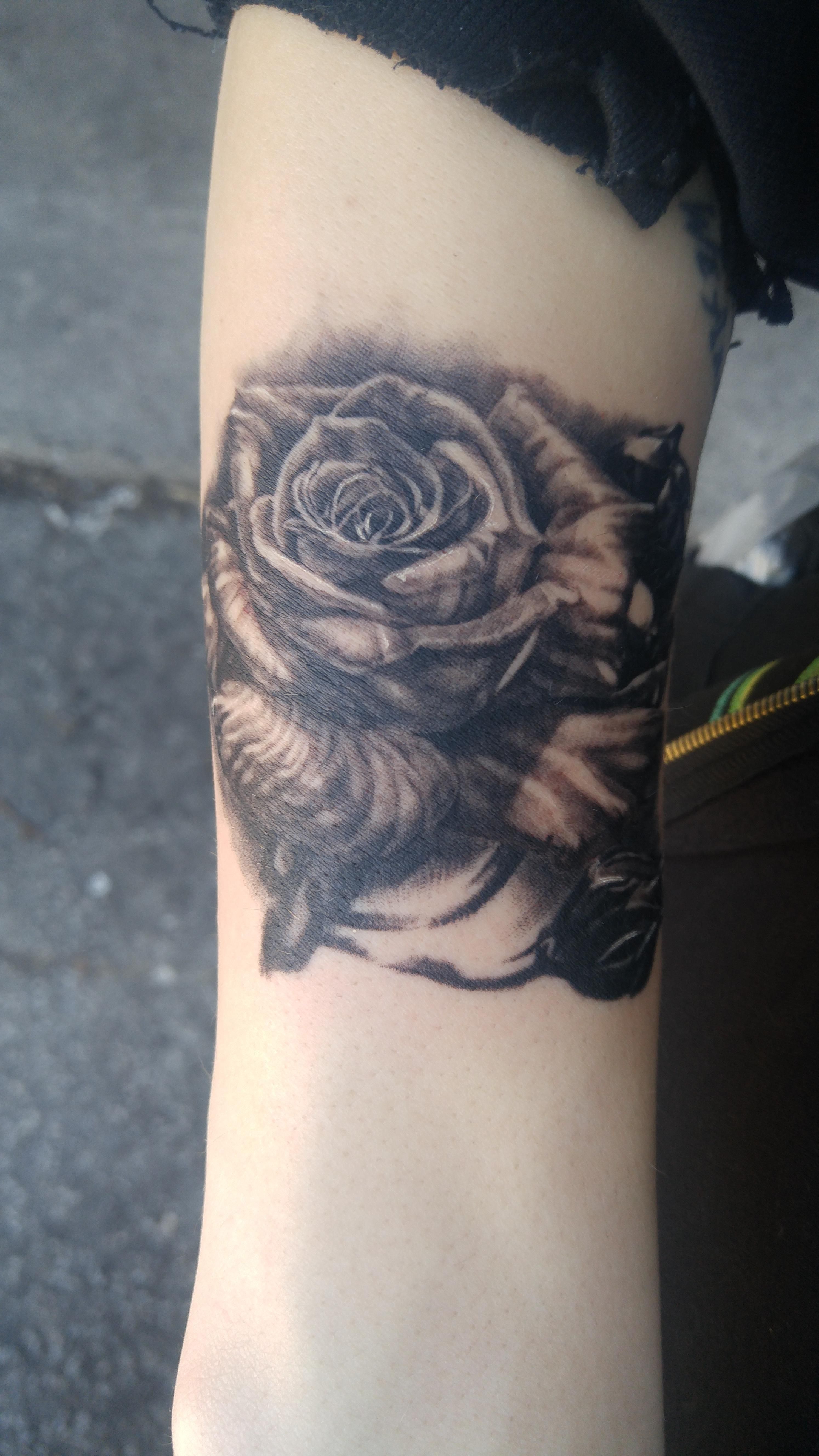 rose done by chris at chronic ink markham ontario tattoos