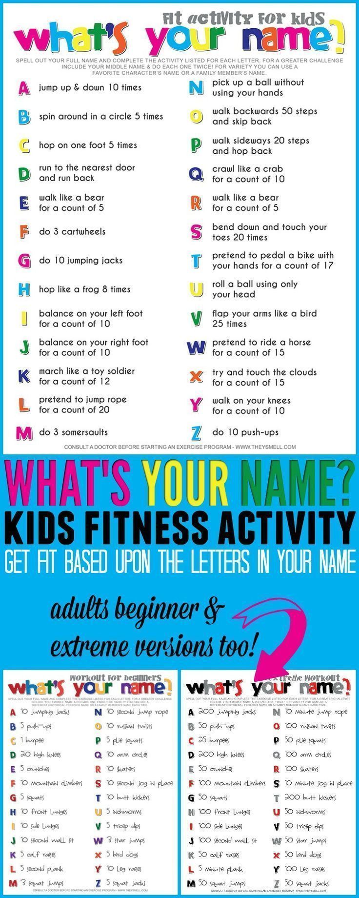 Spell Your Name Workout - What's Your Name? Fitness Activity Printable for Kids - What’s your name?...