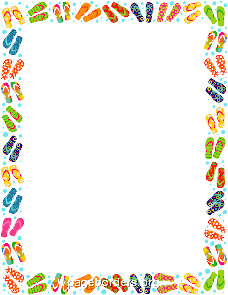 flip flop border summer beach summer page border