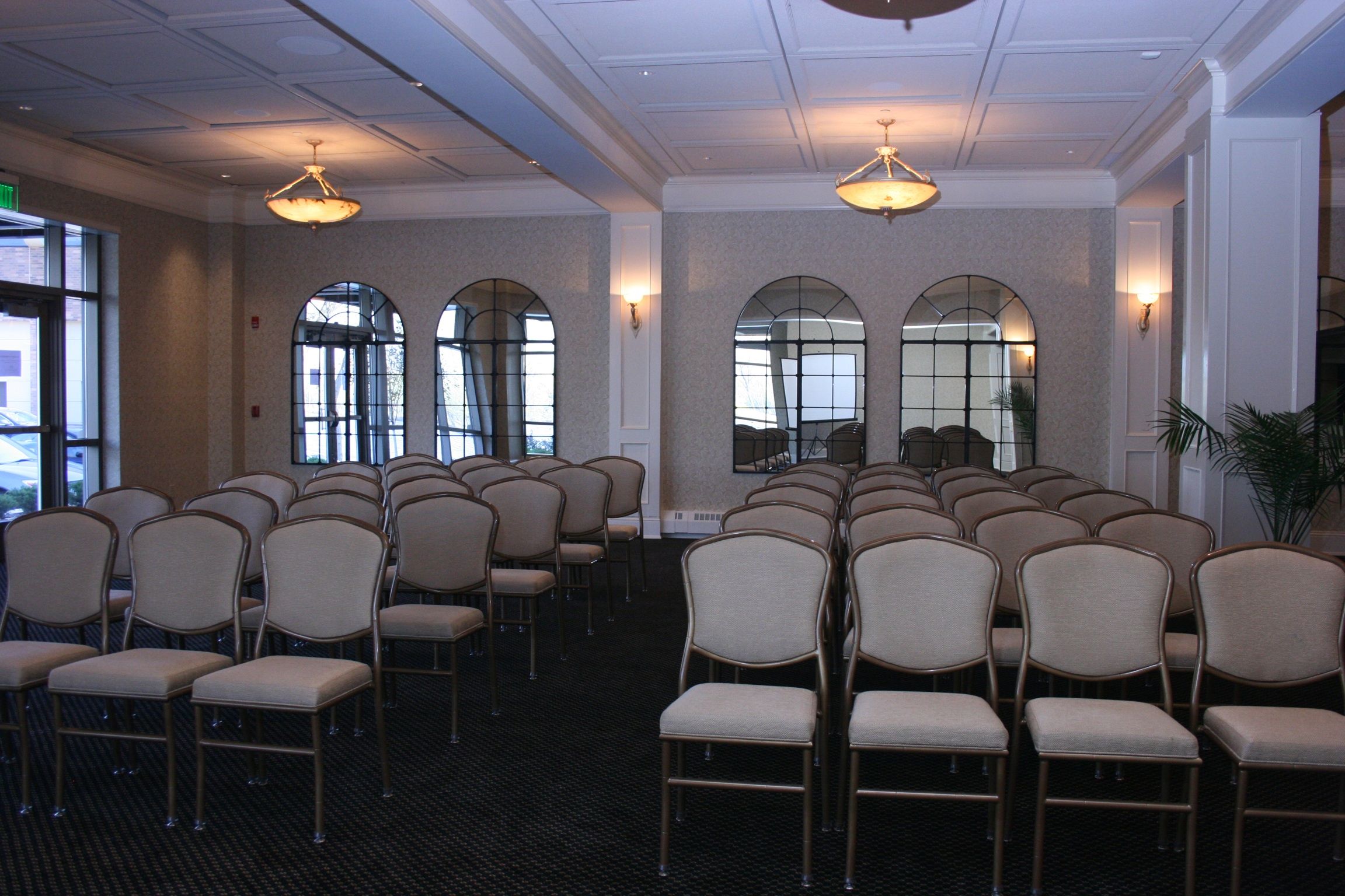 theatre style seating in our banquet room perfect for meetings and banquet style seating