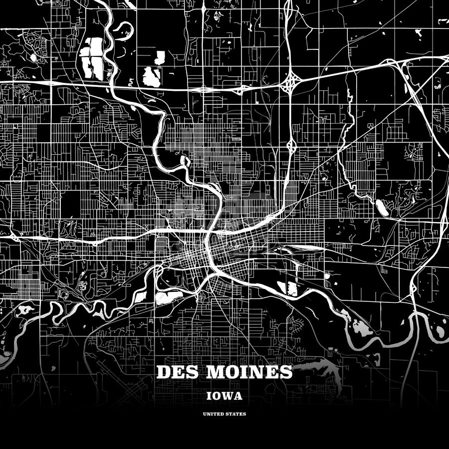 Des Moines Map Old Map Print Map Of Des Moines Fine