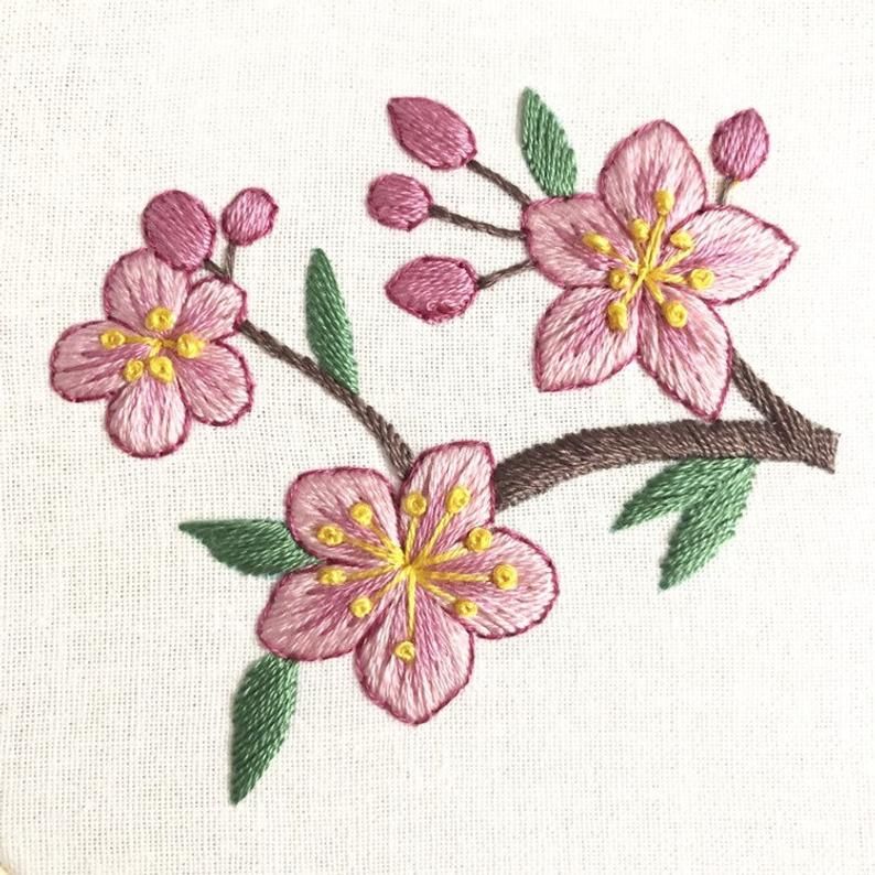 Cherry Blossom Hand Embroidery Pattern Digital Download PDF | Etsy