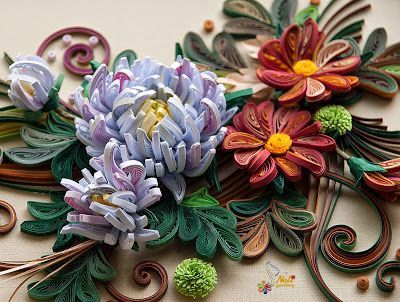 Neli Quilling Art: Quilling panel # 13-/30.5cm-24.5cm/ Seul collision d'œCel...